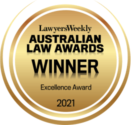 WINNER - Excellence Award - Lawyers Weekly Australian Law Awards 2021