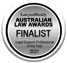 FINALIST - Legal Support Professional of the Year (Adrianna Williamson) - Lawyers Weekly Australian Law Awards 2021