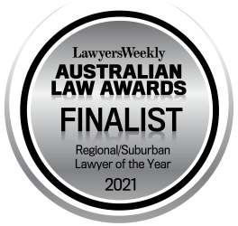 FINALIST - Regional/Suburban Lawyer of the Year (Sharné Lategan) - Lawyers Weekly Australian Law Awards 2021